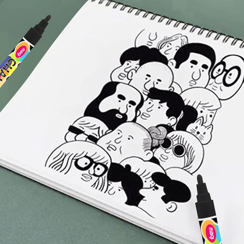 SMOOTHERPRO Liquid Chalk Marker Set 8 Colors 6mm Hightlight Blackboard Colorful Markers for Store Promotion, Menu Board, Art Decoration, Advertisement, Chalkboard (Black) - Image 3